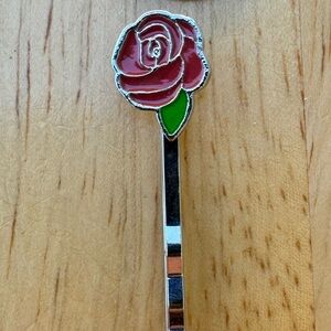 Red Rose Enamel Barrette